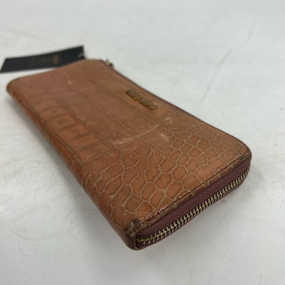 Miu Miu Croc Embossed Zip Wallet - image 6